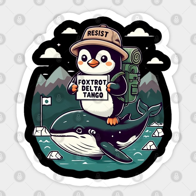 Resist-Penguin Sticker by Creatifly Graphic Tees